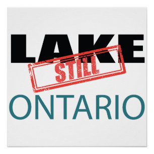 Póster Still Lake Ontario Arte de Sello Rojo Vintage