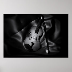 Póster Still-life b&W image of a violin