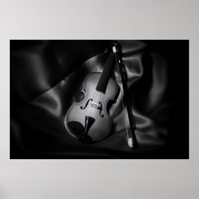 Póster Still-life b&W image of a violin (Frente)