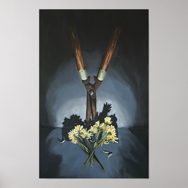 Póster Still Life. Garden clippers and daisies poster (Frente)