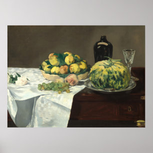 Póster Still Life, Melon Peaches - Edouard Manet Bella Ar