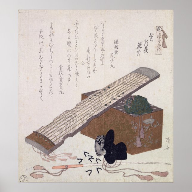 Póster Still Life with a Koto, c.1810 (Frente)