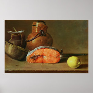 Póster Still Life with a Piece of Salmon