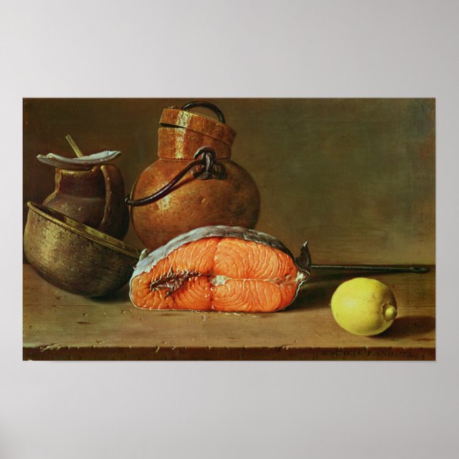 Póster Still Life with a Piece of Salmon (Frente)