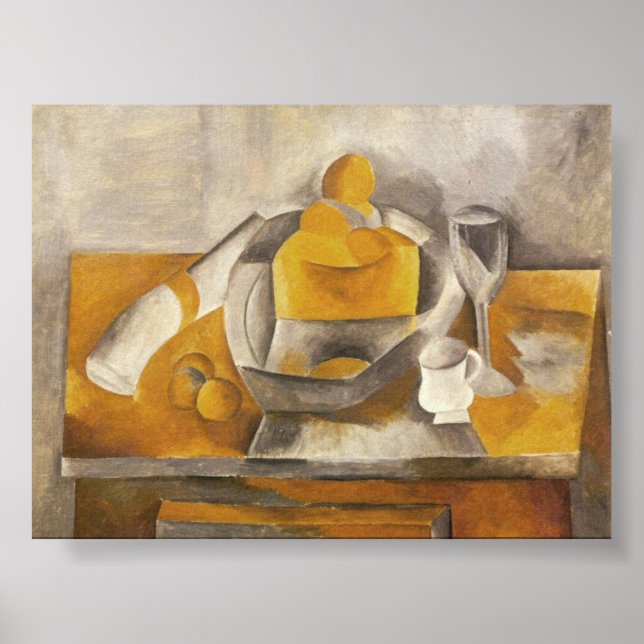 Póster "Still Life with Brioche" de Picasso (1909) (Frente)