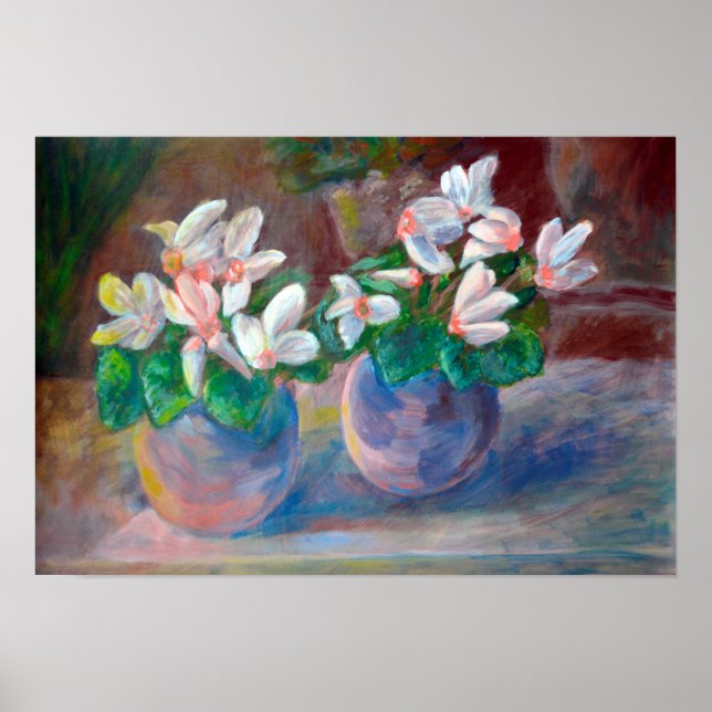 Póster Still Life with Cyclamen Reproduction (Frente)