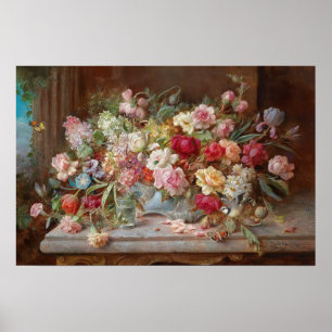 Póster Still Life with Flowes by Hans Zatzka - poster