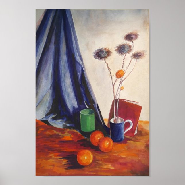 Póster Still Life with Oranges & Jug – Kitchen Wall Art (Frente)