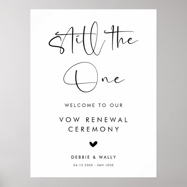Póster Still the One Wedding Vow Renewal Welcome (Frente)