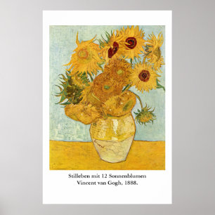 Póster Stilleben mit 12 Sonnenblumen de Vincent van Gogh