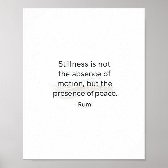 Póster Stillness Quote Poster – Inspirational Peace Wall  (Frente)