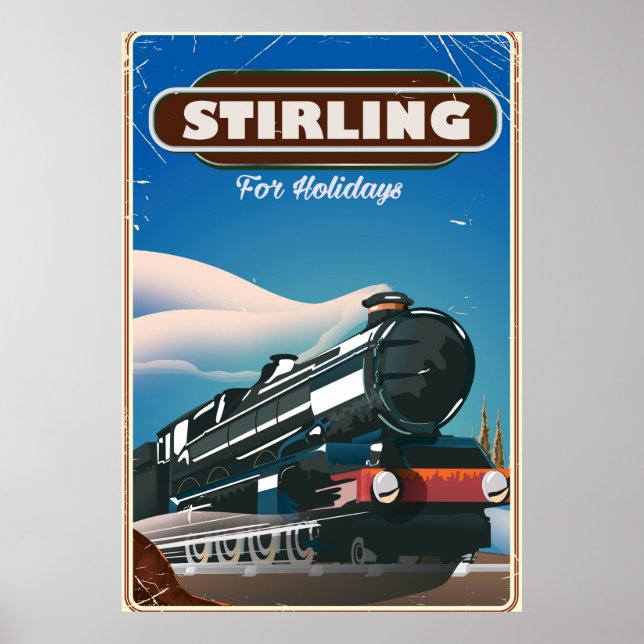 Póster Stirling Scotland vintage train poster. (Frente)