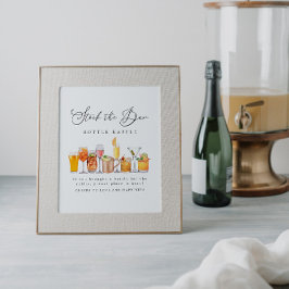 Póster Stock El Bar Parejas Ducha Botella Raffle Rótulo