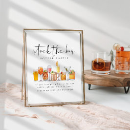 Póster Stock El Bar Parejas Ducha Botella Raffle Rótulo