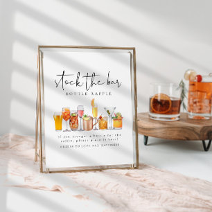 Póster Stock El Bar Parejas Ducha Botella Raffle Rótulo