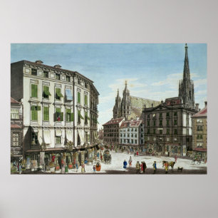 Póster Stock-im-Eisen-Platz, with St. Stephan's