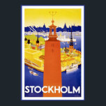 Póster "Stockholm" Vintage Travel Poster<br><div class="desc">Classic vintage poster advertising Stockholm, the capital city of Sweden.</div>
