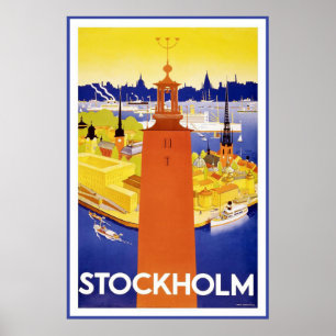 Póster "Stockholm" Vintage Travel Poster