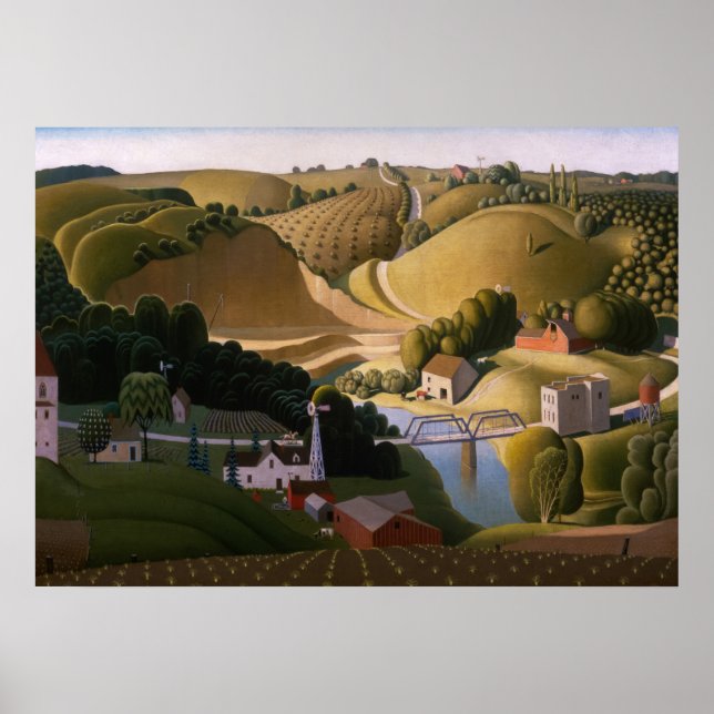 Póster Stone City, 1930 by Grant Wood (Frente)