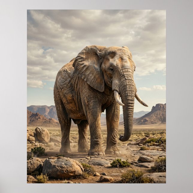 Póster Stone Elephant Ancient Plains (Frente)