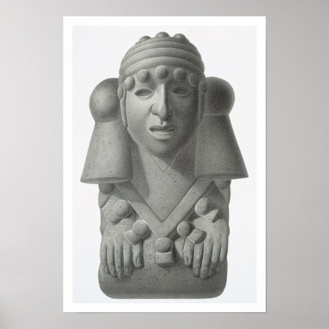 Póster Stone idol of the Rain God Cocijo, plate from 'Anc (Frente)