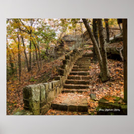 Póster Stone Stairway in autumn - Heavener, Oklahoma.
