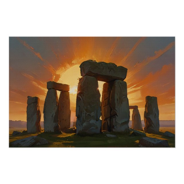 Póster Stonehenge al amanecer (Anverso)