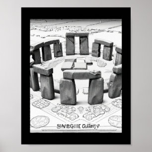 Póster Stonehenge Blueprint Antiguos Lugares Megalíticos