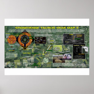 Póster Stonehenge - mapa de estrella del tauro 2