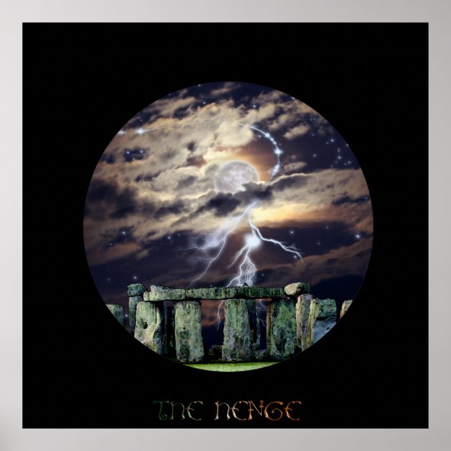 Póster Stonehenge Mistical Druid Art Mitho Fantasía (Frente)