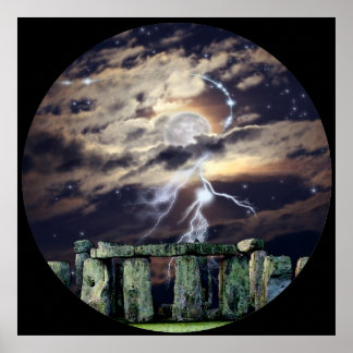 Póster Stonehenge Mistical Druid Art Mitho Fantasía
