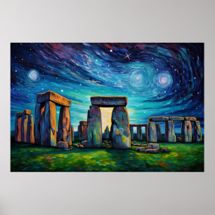 Póster Stonehenge Poster Van Gogh Inspiration