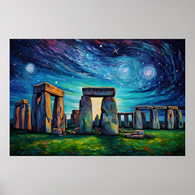 Póster Stonehenge | Poster Van Gogh Inspiration (Frente)