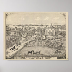 Póster Stonehenge una residencia y granja