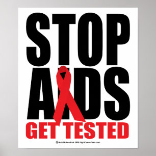 Póster Stop AIDS: Get Tested