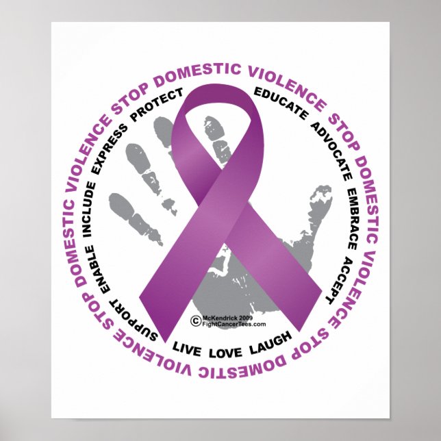 Póster Stop Domestic Violence Ribbon (Frente)
