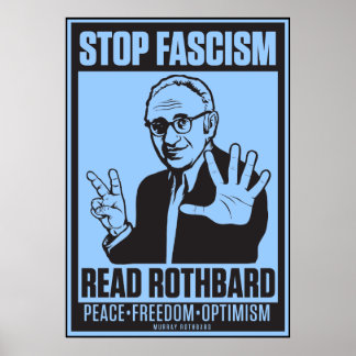 Póster Stop Fascism: Read Rothbard Print