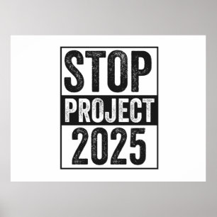Póster Stop Project 2025 Patrocinio estadounidense Trump 