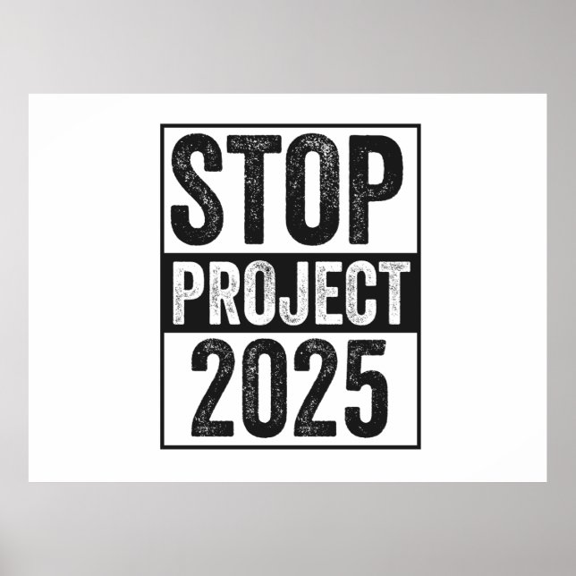 Póster Stop Project 2025 Patrocinio estadounidense Trump  (Frente)