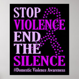 Póster Stop Violence Support Domestic Violence Awareness