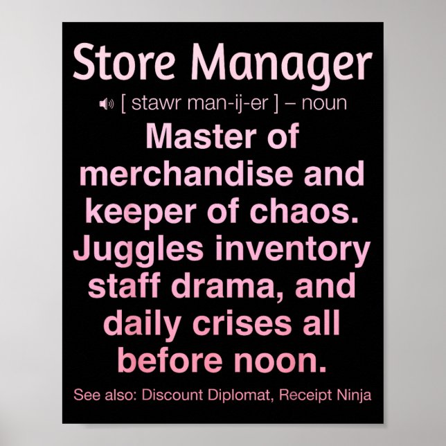 Póster Store Manager  (Frente)