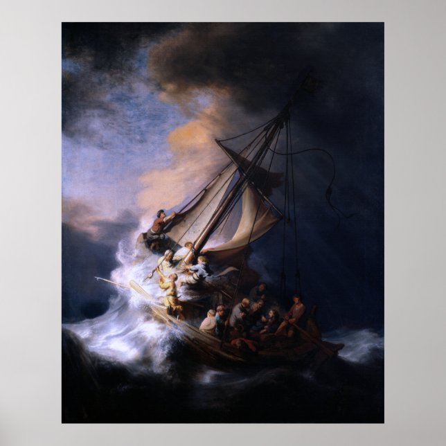 Póster Storm on the Sea of Galilee by Rembrandt van Rijn (Frente)