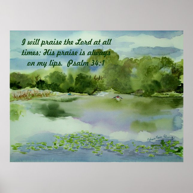 Póster Storm's Comin' summer watercolor, I will praise... (Frente)