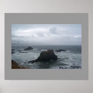 Póster Stormy Day Oregon Coast Poster