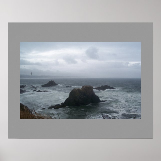 Póster Stormy Day Oregon Coast Poster (Frente)