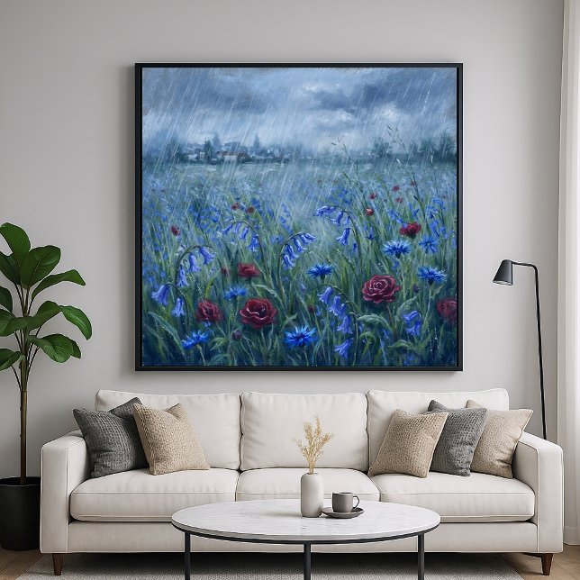 Póster Stormy Flower Field - Pastel Painting Style Art (Subido por el creador)