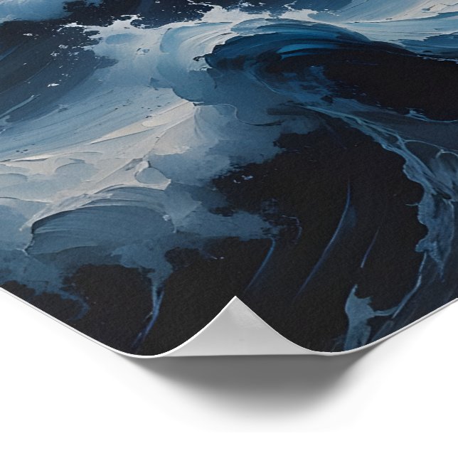 Póster Stormy Ocean Abstract Seascape Art (Esquina)