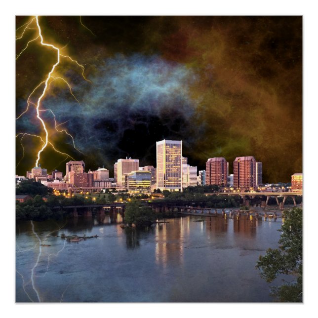 Póster Stormy Richmond Skyline (Anverso)