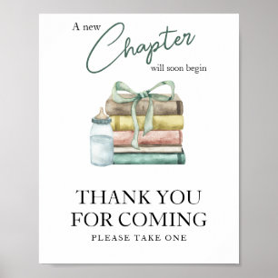 Póster Storybook baby ducha Gracias por venir