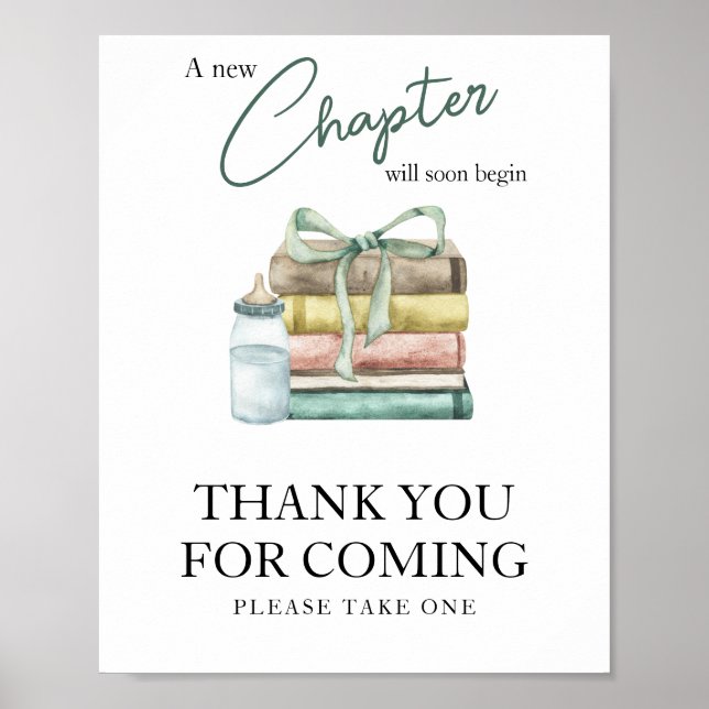 Póster Storybook baby ducha Gracias por venir (Frente)